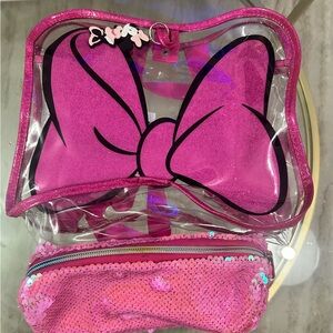 Kids Disney Minnie Mouse Pink Bow Kids backpack & sequin pencil case